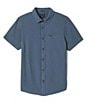 Brixton Charter Solid Short Sleeve Woven Shirt, Color:Azure Blue - Image 1
