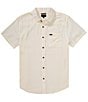 Brixton Charter Solid Short Sleeve Woven Shirt, Color:Egret White - Image 1