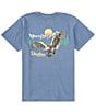 Color:Washed Navy Worn Wash - Image 1 - Short Sleeve Glacier Eagle Graphic T-Shirt