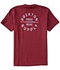 Color:Burgundy - Image 1 - Short-Sleeve Oath V Graphic T-Shirt