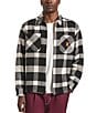 Brixton Union Long Sleeve Plaid Flannel Shacket, Color:Off-White/Black - Image 1