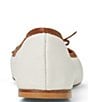 Color:Brown/Cream - Image 3 - Donatella Leather Bow Flats