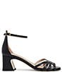 Color:Black - Image 2 - Felicity Leather Ankle Strap Dress Sandals