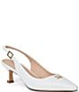 Color:White Crinkle Patent - Image 1 - Fiona Crinkle Patent Leather Kitten Heel Sling Back Pumps