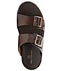 Color:Dark Brown - Image 4 - Men's Erasmo Leather Double Buckle Sandals