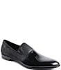 Color:Black - Image 1 - Men's Monet Suede And Patent Smoking Slippers