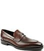 Color:Rust - Image 1 - Men's Nathan Leather Penny Loafers