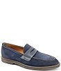 Color:Navy - Image 1 - Men's Sanna Water Repellent Suede Penny Loafers
