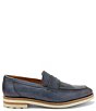 Color:Blue - Image 2 - Men's Varrone Leather Penny Loafers