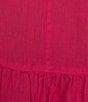 Color:Lantana - Image 3 - Angeline Light Linen Crew Neck Sleeveless Hi-Low Hem Tunic Dress