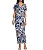 Bryn Walker Anju Printed Open Front Short Sleeve Cardigan, Color:Iride - Image 1