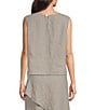 Bryn Walker Basic Linen Woven Round Neck Sleeveless Tank - Image 2