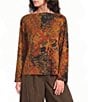 Bryn Walker Belen Encanto Print Drape Collar Long Sleeve Shirt - Image 1