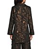 Bryn Walker Benedict Metallic Floral Jacquard Notch Collar Long Sleeve Open-Front Coordinating Jacket - Image 2
