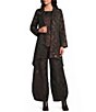 Bryn Walker Benedict Metallic Floral Jacquard Notch Collar Long Sleeve Open-Front Coordinating Jacket - Image 3