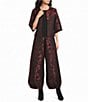 Bryn Walker Calla Wool-Blend Floral Round Neck Elbow Sleeve Open-Front Coordinating Jacket - Image 3