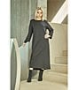 Bryn Walker Connor Ponti Round Neck Long Sleeve A-Line Dress, Color:Black - Image 4