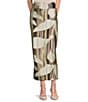 Bryn Walker Coordinating Arroyo Printed Stretch Knit Elastic Waist Slim Midi Skirt, Color:Arroyo - Image 1