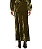 Bryn Walker Coordinating Maltinto Velvet A-Line Bias Pull-On Maxi Skirt, Color:Oliva - Image 2