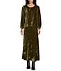 Bryn Walker Coordinating Maltinto Velvet A-Line Bias Pull-On Maxi Skirt, Color:Oliva - Image 3