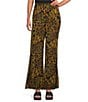 Bryn Walker Coordinating Osca Feather Print Elastic Waist Wide-Leg Pull-On Pants - Image 1
