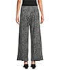 Bryn Walker Coordinating Serpent Recycled Knit Elastic Waist Wide Leg Palazzo Pants, Color:Grigio - Image 2