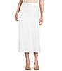 Bryn Walker Cotton Jersey Drawstring Elastic Waist A-Line Skirt, Color:White - Image 1