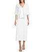 Bryn Walker Cotton Jersey Drawstring Elastic Waist A-Line Skirt, Color:White - Image 3