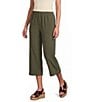 Bryn Walker Cotton Jersey Straight Leg Pull-On Crop Pants - Image 1