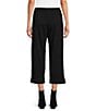 Color:Black - Image 2 - Cotton Jersey Straight Leg Pull-On Cropped Pants