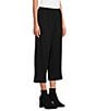 Color:Black - Image 5 - Cotton Jersey Straight Leg Pull-On Cropped Pants