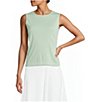 Bryn Walker Cotton Rib Round Neck Sleeveless Basic Tank - Image 1