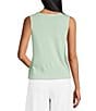 Bryn Walker Cotton Rib Round Neck Sleeveless Basic Tank - Image 2