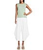 Bryn Walker Cotton Rib Round Neck Sleeveless Basic Tank - Image 3