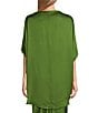 Bryn Walker Debo Viscose Satin Drape Boat Neck Cap Sleeve High-Low Tunic, Color:Oregano - Image 2
