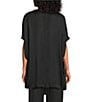 Bryn Walker Diana Satin Cowl Drape Neck Dolman Sleeve Tunic, Color:Black - Image 2
