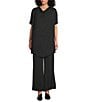 Bryn Walker Diana Satin Cowl Drape Neck Dolman Sleeve Tunic, Color:Black - Image 3