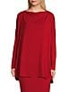 Bryn Walker Dimitri French Terry Drape Neck Long Dolman Sleeve High-Low Tunic - Image 1