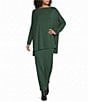 Bryn Walker Dimitri Grey French Terry Draped Neck Long Dolman Sleeve Oversized Coordinating Tunic - Image 3