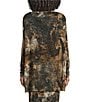 Bryn Walker Dimitri Jersey Knit Abstract Print Draped Neck Long Dolman Sleeve Oversized Coordinating Tunic - Image 2