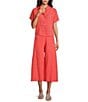 Bryn Walker Ella Flat Front Light Linen Wide Leg Cropped Pants, Color:Floret - Image 3