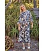 Bryn Walker Ella Printed Flat Front Elastic Wide Leg Crop Pants - Image 5