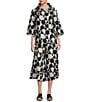 Bryn Walker Ella Woven Prisma Print Wide-Leg Pull-On Coordinating Crop Pants, Color:Cream - Image 3