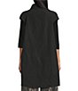 Bryn Walker Gael Memory Crunch Mandarin Collar Cap Sleeve High-Low Vest, Color:Black - Image 3