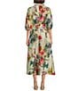Bryn Walker Geraldine Fiori Print Mandarin Collar Elbow Sleeve Button Front Dress, Color:Fiori - Image 2