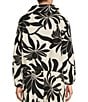 Color:Cream - Image 2 - Giovanna Bamboo Fleece Floral Print Funnel Neck Long Sleeve Coordinating Top