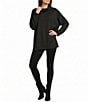Bryn Walker Helga Ponti Knit Cowl Neck Long Dolman Sleeve Oversized Tunic - Image 3
