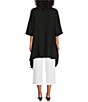 Bryn Walker Kay Light Linen V-Neck Elbow Sleeve Sharkbite Ruched Hem Cardigan - Image 2