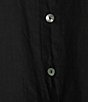 Bryn Walker Kay Light Linen V-Neck Elbow Sleeve Sharkbite Ruched Hem Cardigan - Image 3