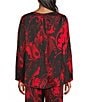 Bryn Walker Kucinda Giardino Coordinating Satin Round Neck Long Sleeve High-Low Shirt, Color:Jester - Image 2